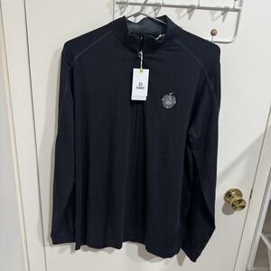 Tasc Performance Bamco Long Sleeve 1/4 Zip TRUMP Golf Logo Black Mens Large NWT